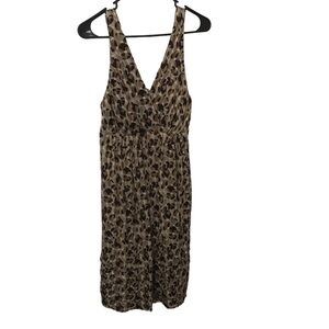 Bcbgmaxazria silk brown circle pattern mini dress